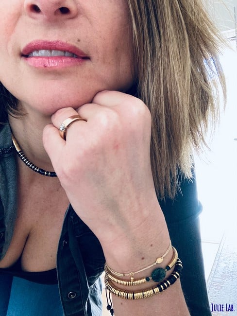 Bracelet Cléo Laulibijoux Noir et Doré