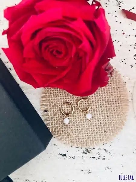 Boucles d'oreilles fantaisie pierres de lune