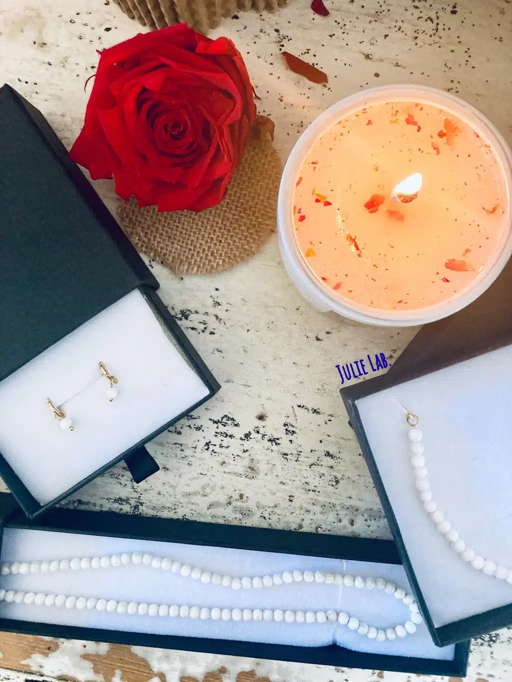 Parure bijoux fantaisie en pierres de lune